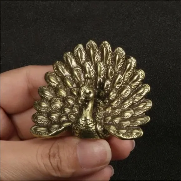 Brass Peacock Figurine - Picture 3 of 7